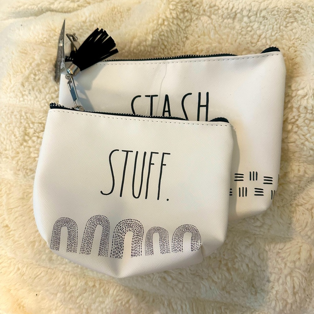 NWT Rae Dunn Cosmetic clutch bag set of 2